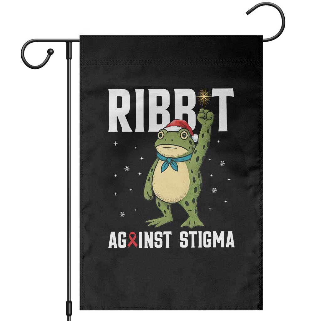 Resist Frog AIDS Awareness Christmas Garden Flag Funny Portland Activist Meme HIV Support Red Ribbon - Print Your Wear
