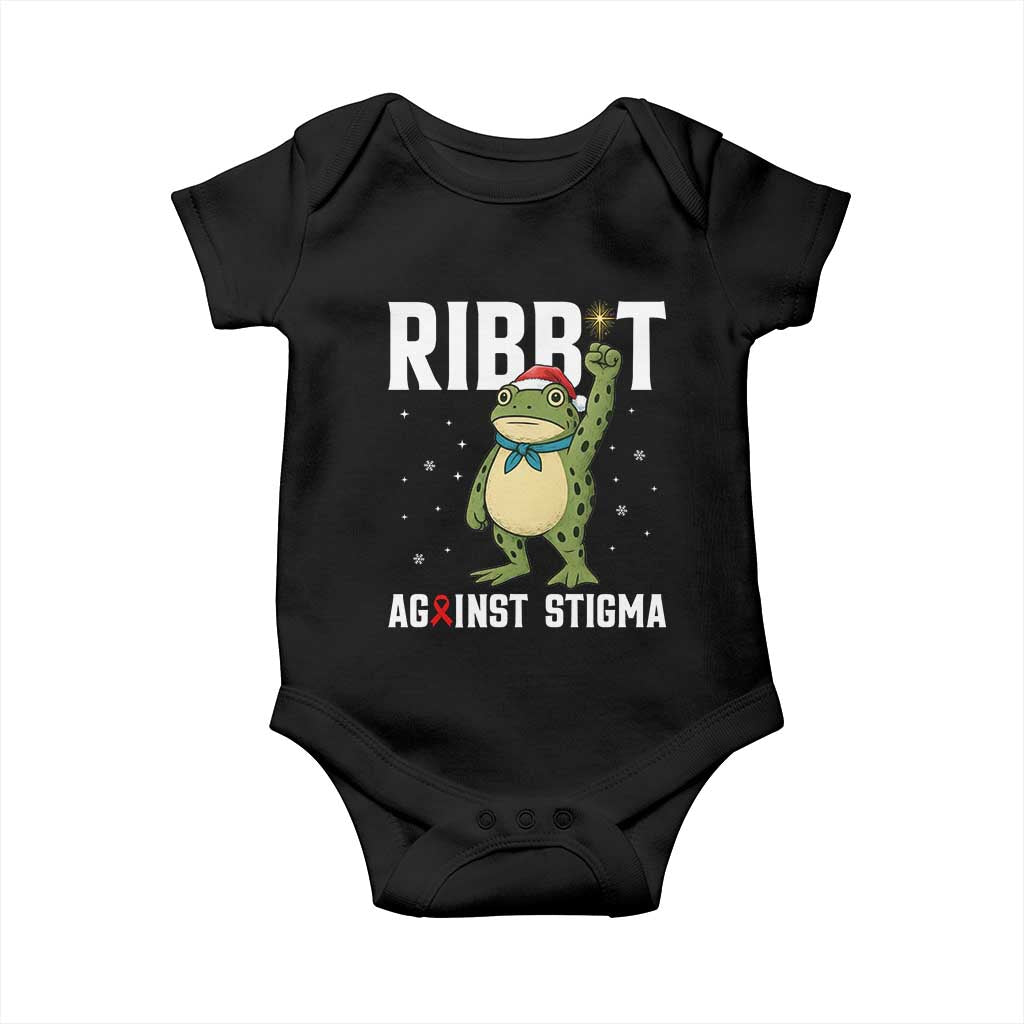 Resist Frog AIDS Awareness Christmas Baby Onesie Funny Portland Activist Meme HIV Support Red Ribbon TS14 Black Print Your Wear