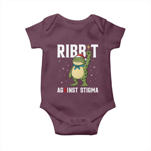 Resist Frog AIDS Awareness Christmas Baby Onesie Funny Portland Activist Meme HIV Support Red Ribbon TS14 Maroon Print Your Wear