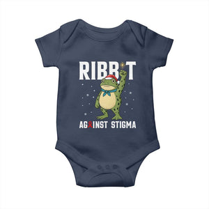 Resist Frog AIDS Awareness Christmas Baby Onesie Funny Portland Activist Meme HIV Support Red Ribbon TS14 Navy Print Your Wear