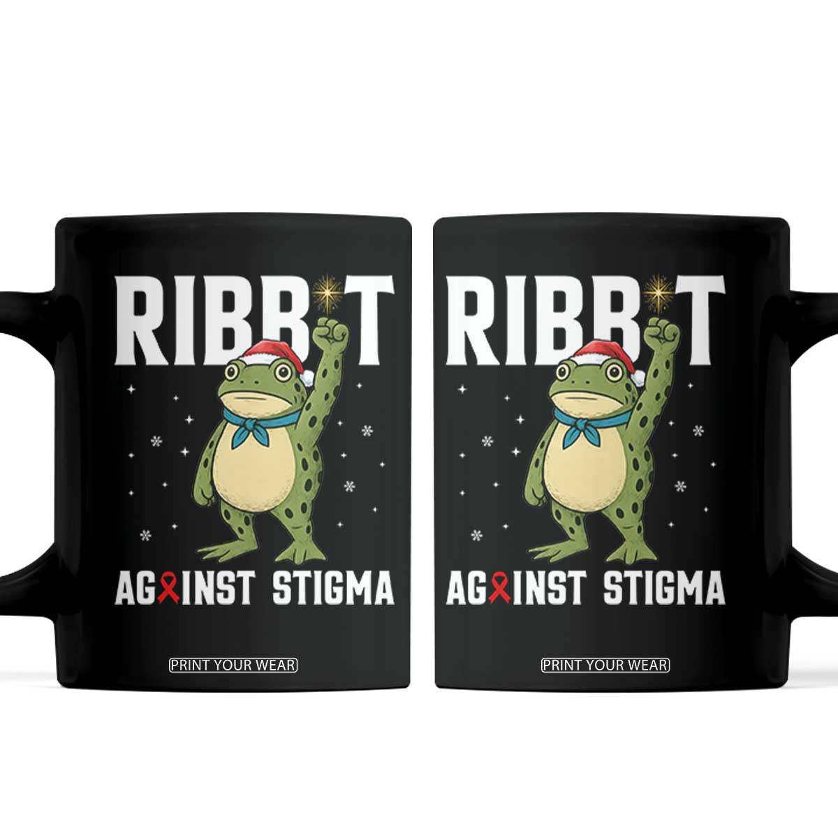 Resist Frog AIDS Awareness Christmas Coffee Mug Funny Portland Activist Meme HIV Support Red Ribbon TS14 Black Print Your Wear