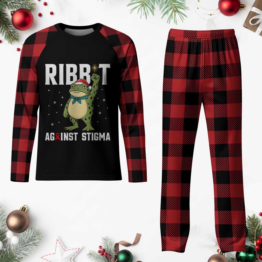 Resist Frog AIDS Awareness Christmas Plaid Pajama Set Funny Portland Activist Meme HIV Support Red Ribbon TS14 Buffalo Plaid Print Your Wear