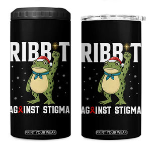 Resist Frog AIDS Awareness Christmas 4 in 1 Can Cooler Tumbler Funny Portland Activist Meme HIV Support Red Ribbon - Print Your Wear