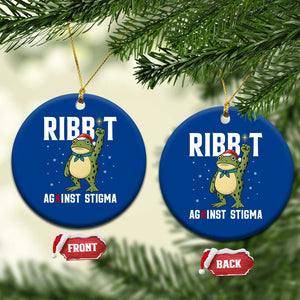 Resist Frog AIDS Awareness Xmas Ceramic Ornament Funny Portland Activist Meme HIV Support Red Ribbon - Print Your Wear
