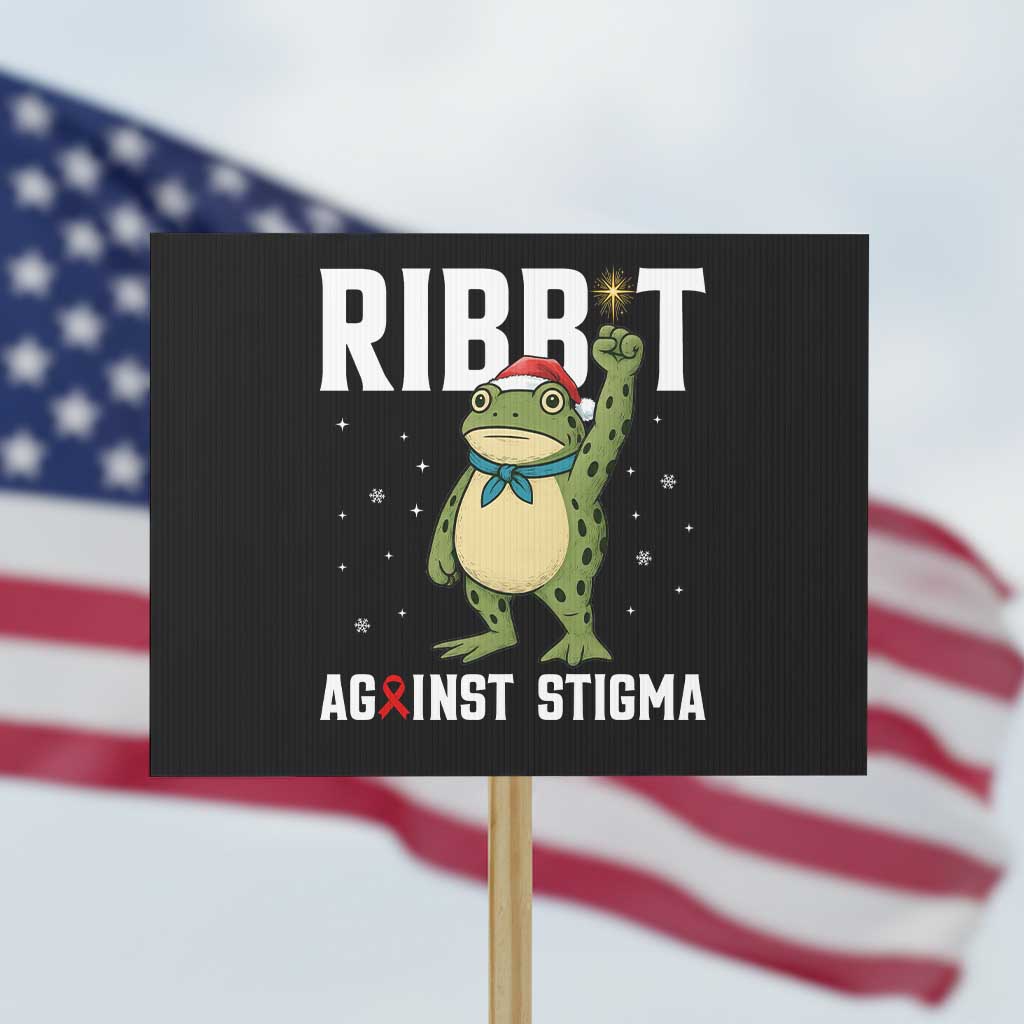 Resist Frog AIDS Awareness Christmas Protest Sign Funny Portland Activist Meme HIV Support Red Ribbon TS14 Horizontal 18