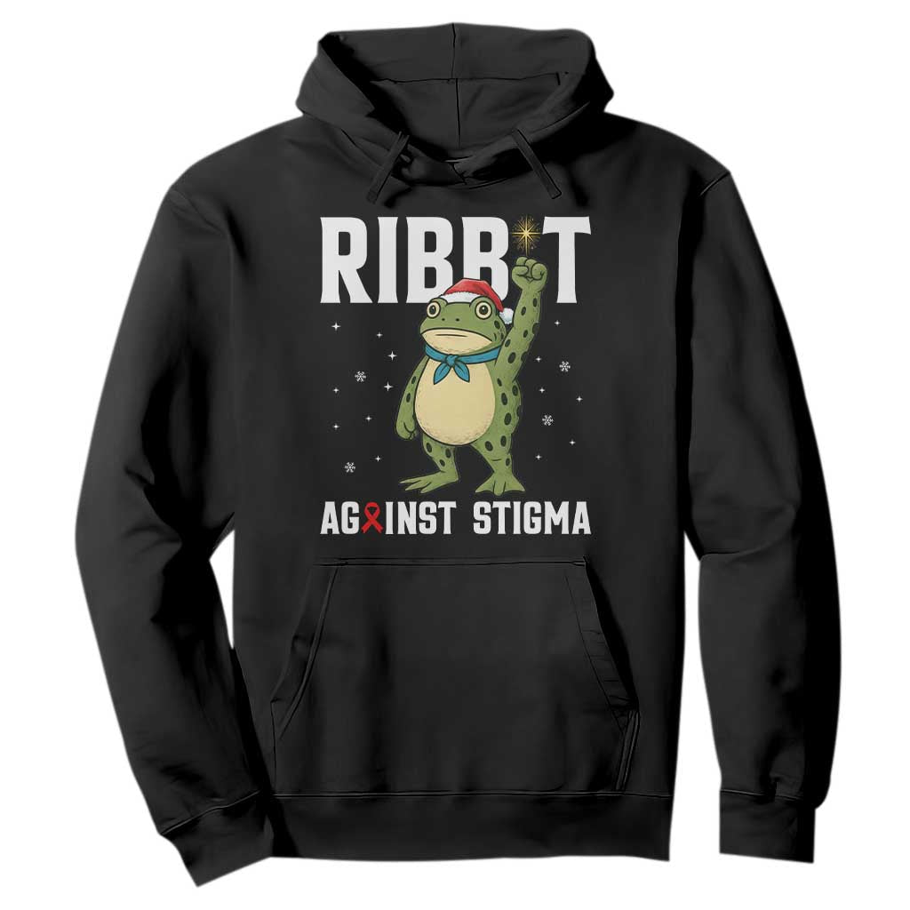 Resist Frog AIDS Awareness Christmas Hoodie Funny Portland Activist Meme HIV Support Red Ribbon - Print Your Wear
