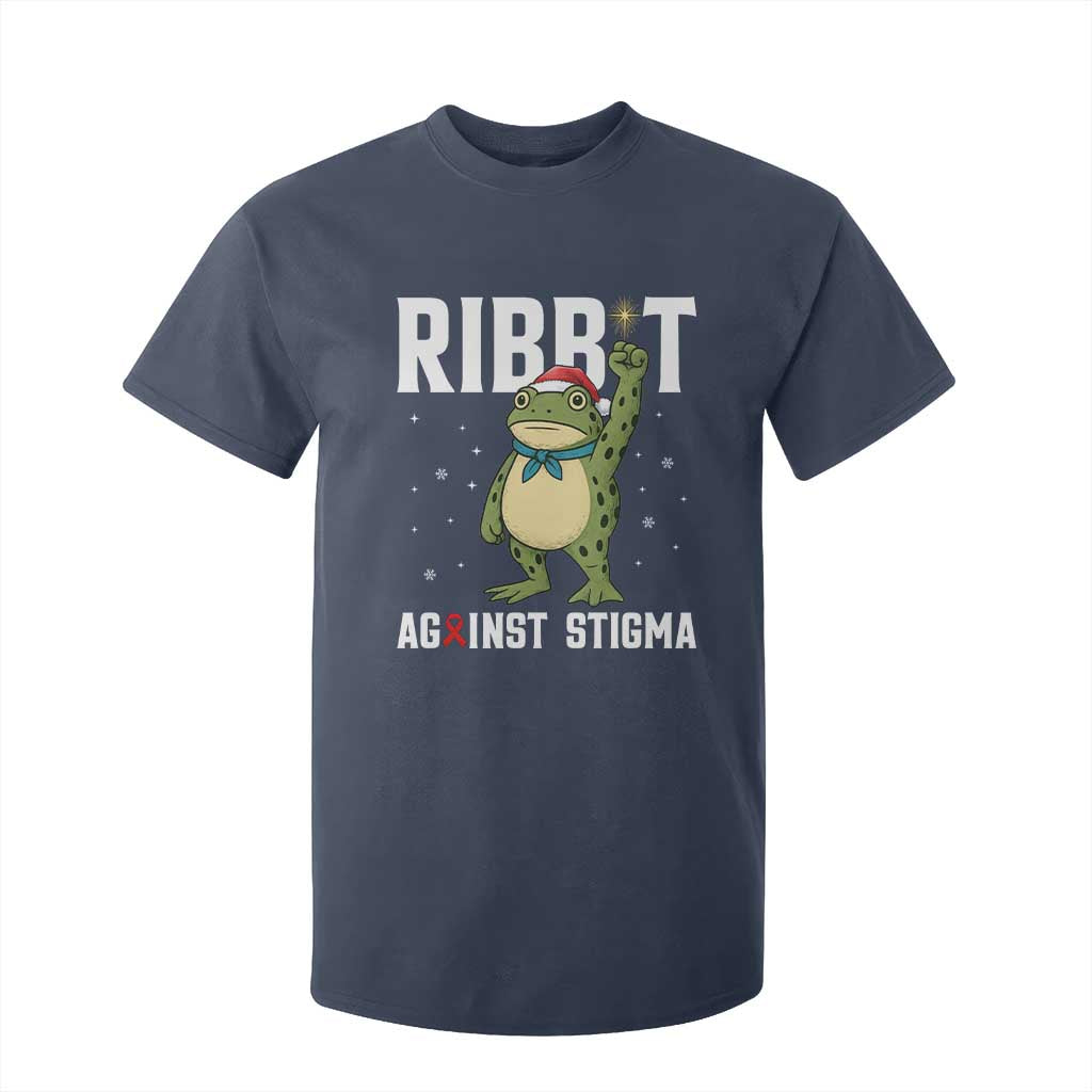 Resist Frog AIDS Awareness Christmas T Shirt For Kid Funny Portland Activist Meme HIV Support Red Ribbon TS14 Navy Print Your Wear