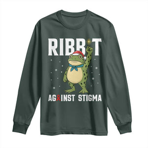 Resist Frog AIDS Awareness Christmas Long Sleeve Shirt Funny Portland Activist Meme HIV Support Red Ribbon TS14 Dark Forest Green Print Your Wear