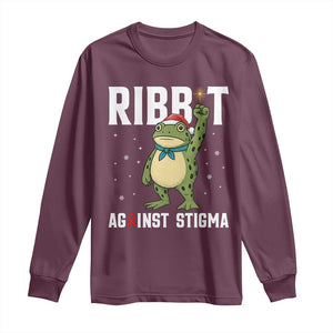 Resist Frog AIDS Awareness Christmas Long Sleeve Shirt Funny Portland Activist Meme HIV Support Red Ribbon TS14 Maroon Print Your Wear