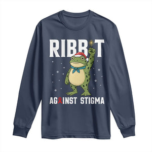 Resist Frog AIDS Awareness Christmas Long Sleeve Shirt Funny Portland Activist Meme HIV Support Red Ribbon TS14 Navy Print Your Wear