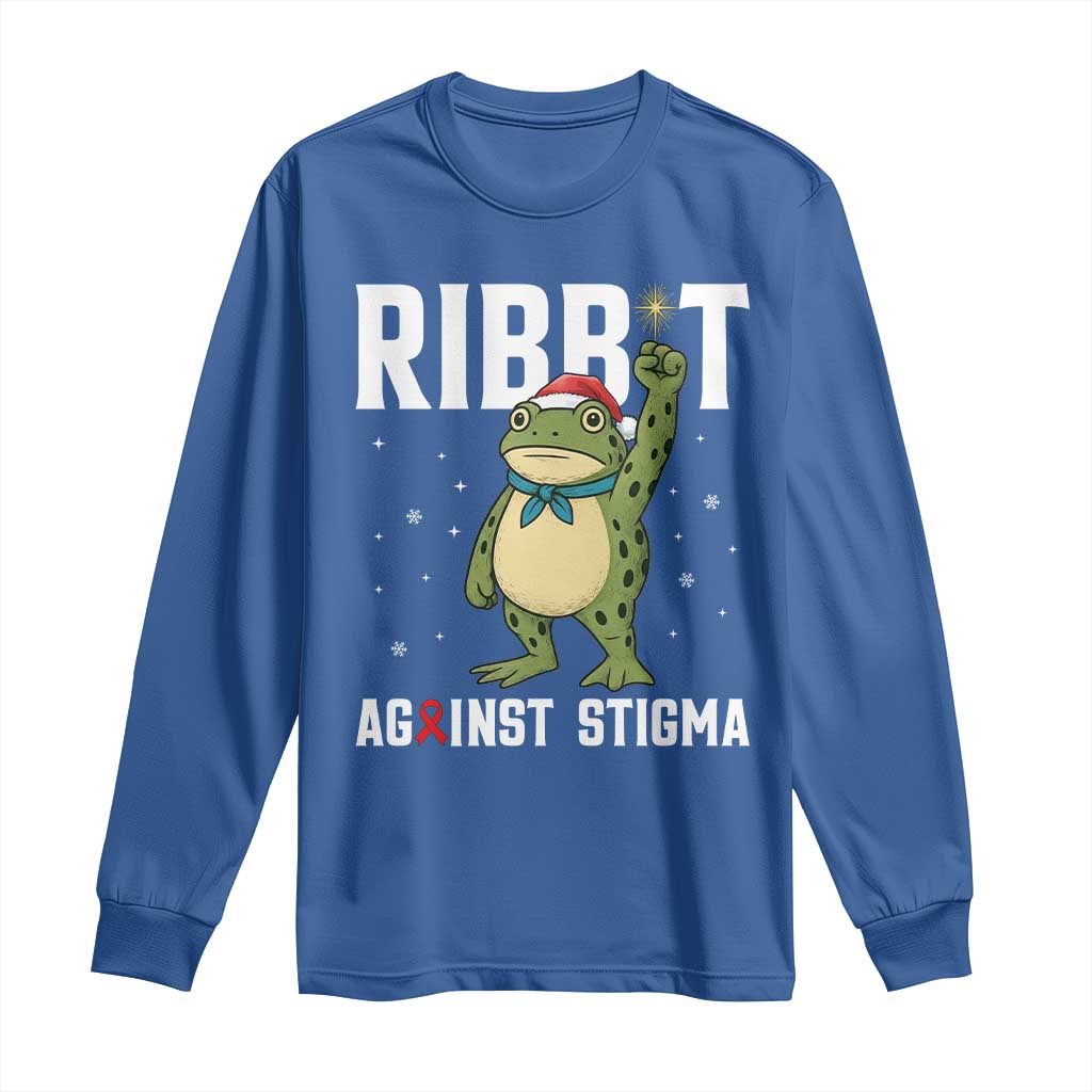 Resist Frog AIDS Awareness Christmas Long Sleeve Shirt Funny Portland Activist Meme HIV Support Red Ribbon TS14 Royal Blue Print Your Wear