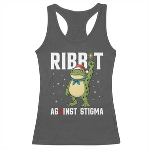 Resist Frog AIDS Awareness Christmas Racerback Tank Top Funny Portland Activist Meme HIV Support Red Ribbon TS14 Dark Heather Print Your Wear