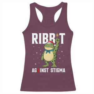 Resist Frog AIDS Awareness Christmas Racerback Tank Top Funny Portland Activist Meme HIV Support Red Ribbon TS14 Maroon Print Your Wear