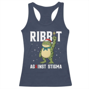 Resist Frog AIDS Awareness Christmas Racerback Tank Top Funny Portland Activist Meme HIV Support Red Ribbon TS14 Navy Print Your Wear