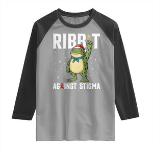 Resist Frog AIDS Awareness Christmas Raglan Shirt Funny Portland Activist Meme HIV Support Red Ribbon TS14 Sport Gray Black Print Your Wear