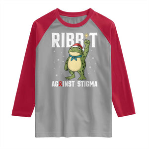 Resist Frog AIDS Awareness Christmas Raglan Shirt Funny Portland Activist Meme HIV Support Red Ribbon TS14 Sport Gray Red Print Your Wear
