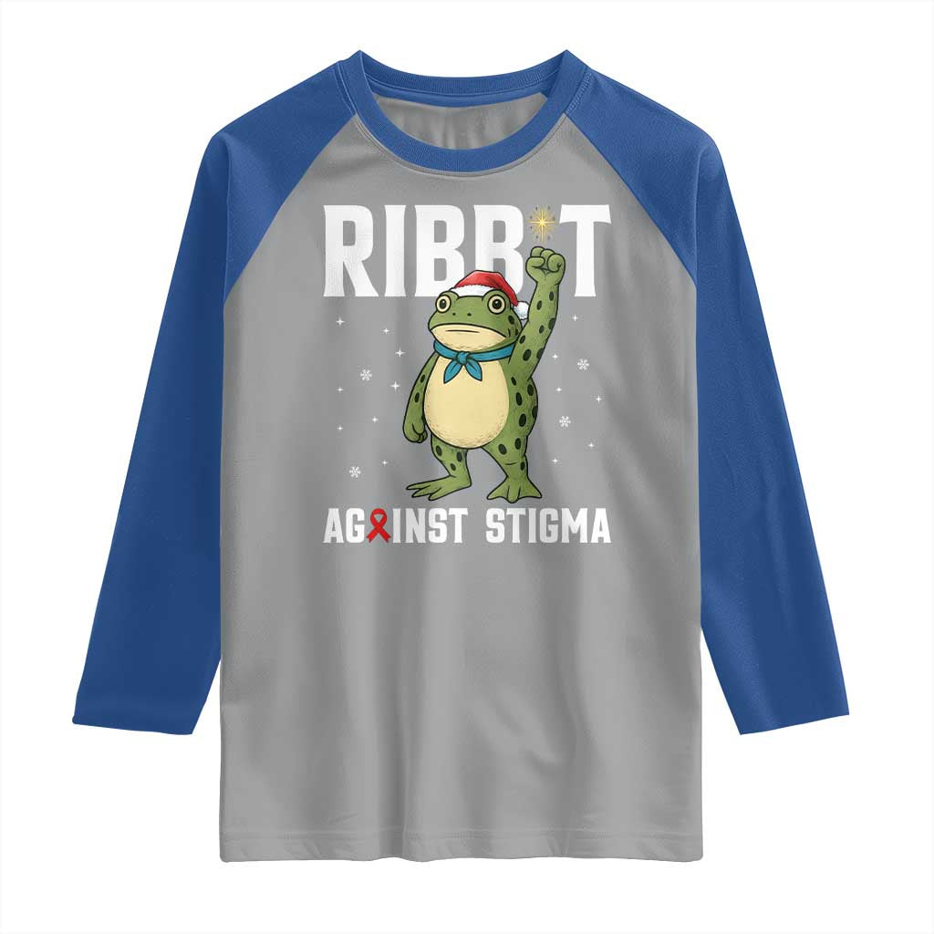 Resist Frog AIDS Awareness Christmas Raglan Shirt Funny Portland Activist Meme HIV Support Red Ribbon TS14 Sport Gray Royal Print Your Wear