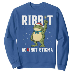 Resist Frog AIDS Awareness Christmas Sweatshirt Funny Portland Activist Meme HIV Support Red Ribbon TS14 Royal Blue Print Your Wear