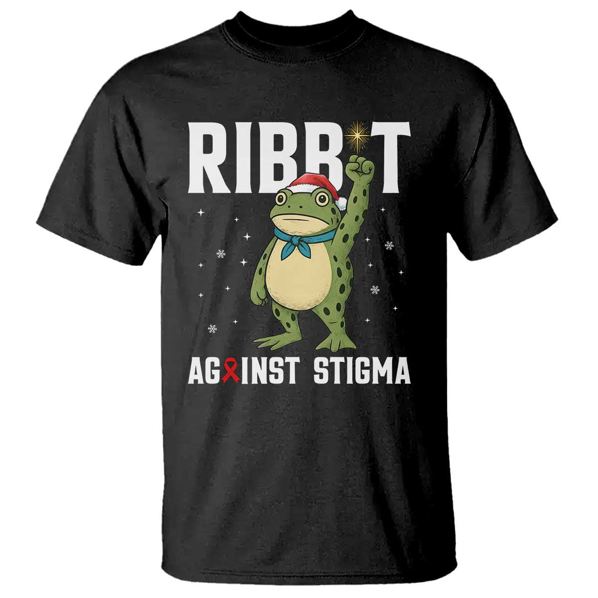 Resist Frog AIDS Awareness Christmas T Shirt Funny Portland Activist Meme HIV Support Red Ribbon - Print Your Wear