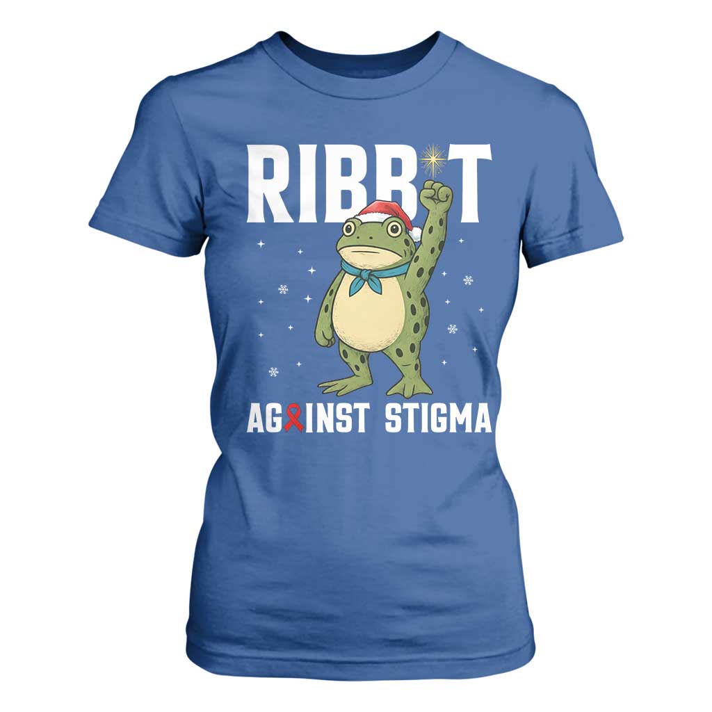 Resist Frog AIDS Awareness Christmas T Shirt For Women Funny Portland Activist Meme HIV Support Red Ribbon TS14 Royal Blue Print Your Wear