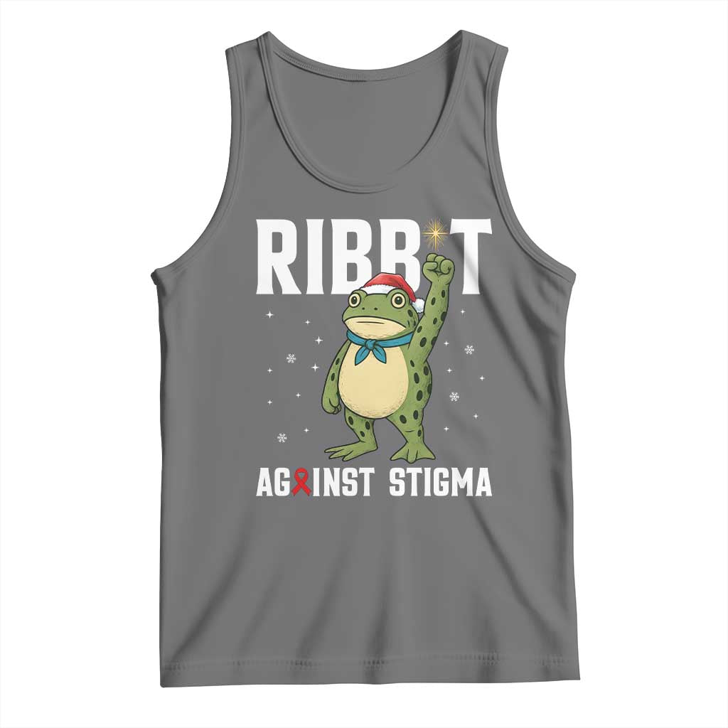 Resist Frog AIDS Awareness Christmas Tank Top Funny Portland Activist Meme HIV Support Red Ribbon TS14 Black Heather Print Your Wear