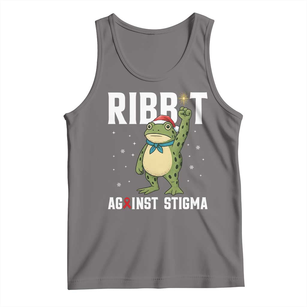 Resist Frog AIDS Awareness Christmas Tank Top Funny Portland Activist Meme HIV Support Red Ribbon TS14 Deep Heather Print Your Wear