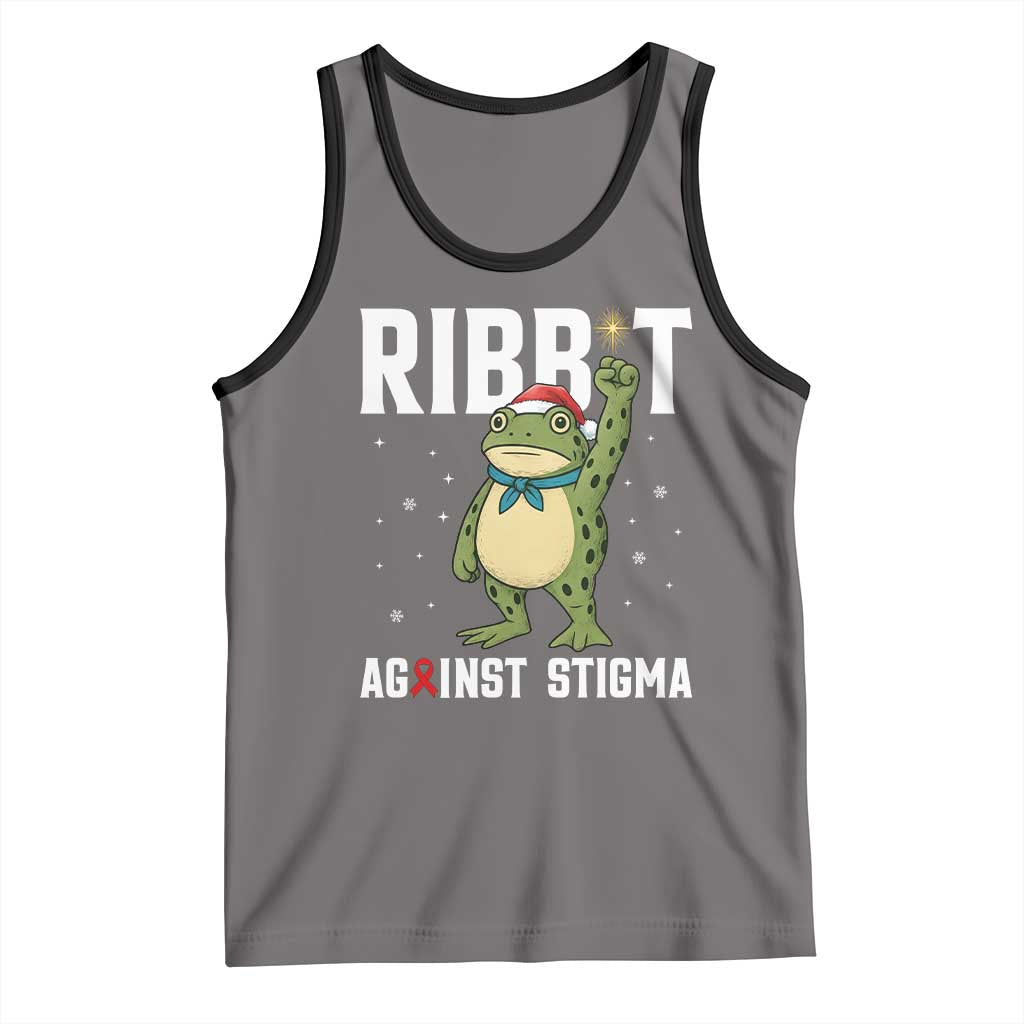 Resist Frog AIDS Awareness Christmas Tank Top Funny Portland Activist Meme HIV Support Red Ribbon TS14 Deep Heather Black Print Your Wear