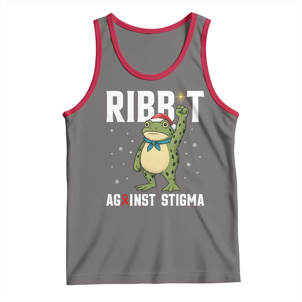 Resist Frog AIDS Awareness Christmas Tank Top Funny Portland Activist Meme HIV Support Red Ribbon TS14 Deep Heather Red Print Your Wear