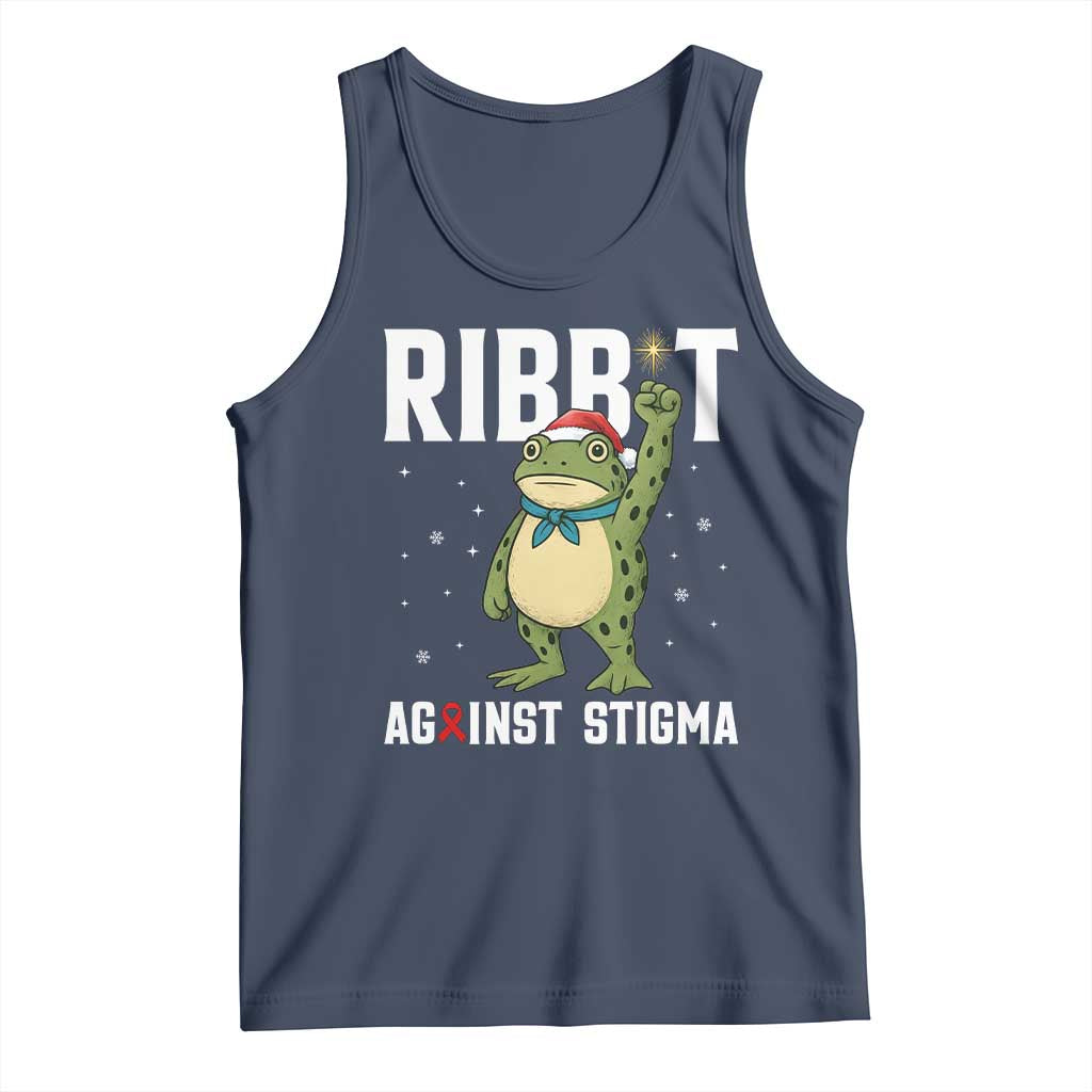 Resist Frog AIDS Awareness Christmas Tank Top Funny Portland Activist Meme HIV Support Red Ribbon TS14 Navy Print Your Wear