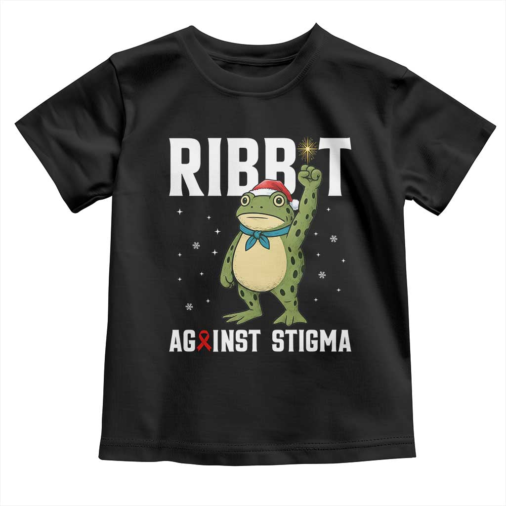 Resist Frog AIDS Awareness Christmas Toddler T Shirt Funny Portland Activist Meme HIV Support Red Ribbon - Print Your Wear