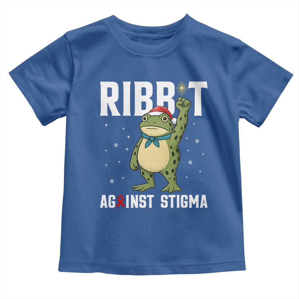 Resist Frog AIDS Awareness Christmas Toddler T Shirt Funny Portland Activist Meme HIV Support Red Ribbon TS14 Royal Blue Print Your Wear