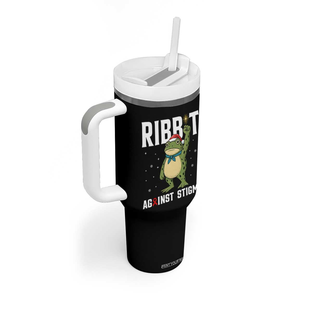 Resist Frog AIDS Awareness Christmas Tumbler With Handle Funny Portland Activist Meme HIV Support Red Ribbon TS14 Print Your Wear