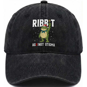 Resist Frog AIDS Awareness Christmas Washed Cotton Baseball Cap Funny Portland Activist Meme HIV Support Red Ribbon TS14 Washed Cap Universal Fit Black Print Your Wear