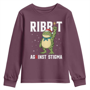 Resist Frog AIDS Awareness Christmas Youth Sweatshirt Funny Portland Activist Meme HIV Support Red Ribbon TS14 Maroon Print Your Wear