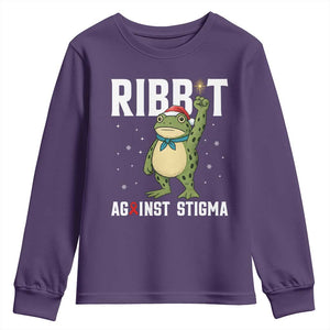 Resist Frog AIDS Awareness Christmas Youth Sweatshirt Funny Portland Activist Meme HIV Support Red Ribbon TS14 Purple Print Your Wear