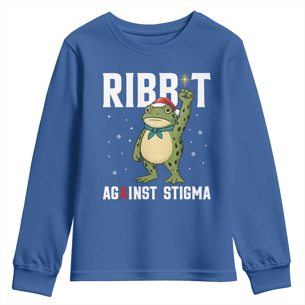 Resist Frog AIDS Awareness Christmas Youth Sweatshirt Funny Portland Activist Meme HIV Support Red Ribbon TS14 Royal Blue Print Your Wear