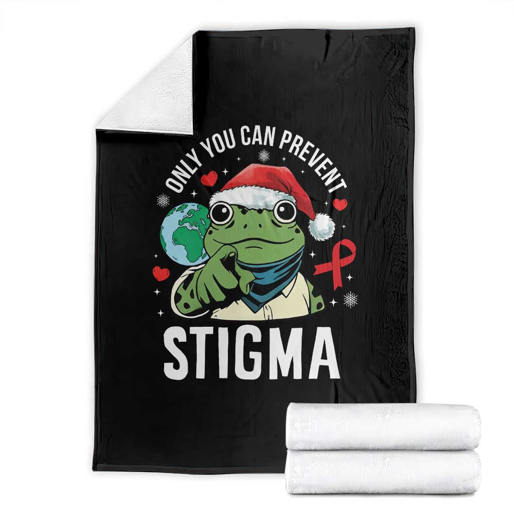 Resist Frog AIDS Awareness Christmas Throw Blanket Only You Can Prevent Stigma - Print Your Wear