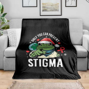 Resist Frog AIDS Awareness Christmas Throw Blanket Only You Can Prevent Stigma - Print Your Wear