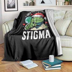 Resist Frog AIDS Awareness Christmas Throw Blanket Only You Can Prevent Stigma - Print Your Wear