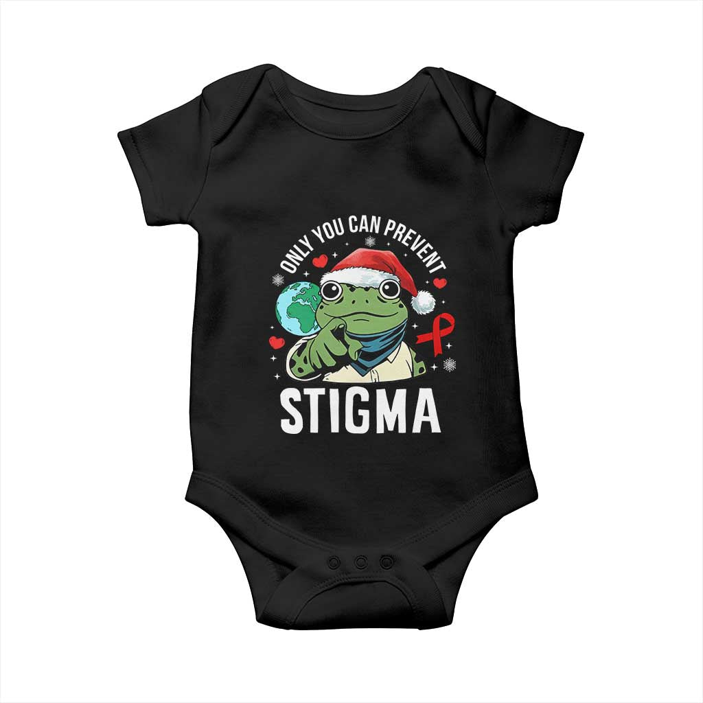 Resist Frog AIDS Awareness Christmas Baby Onesie Only You Can Prevent Stigma - Print Your Wear