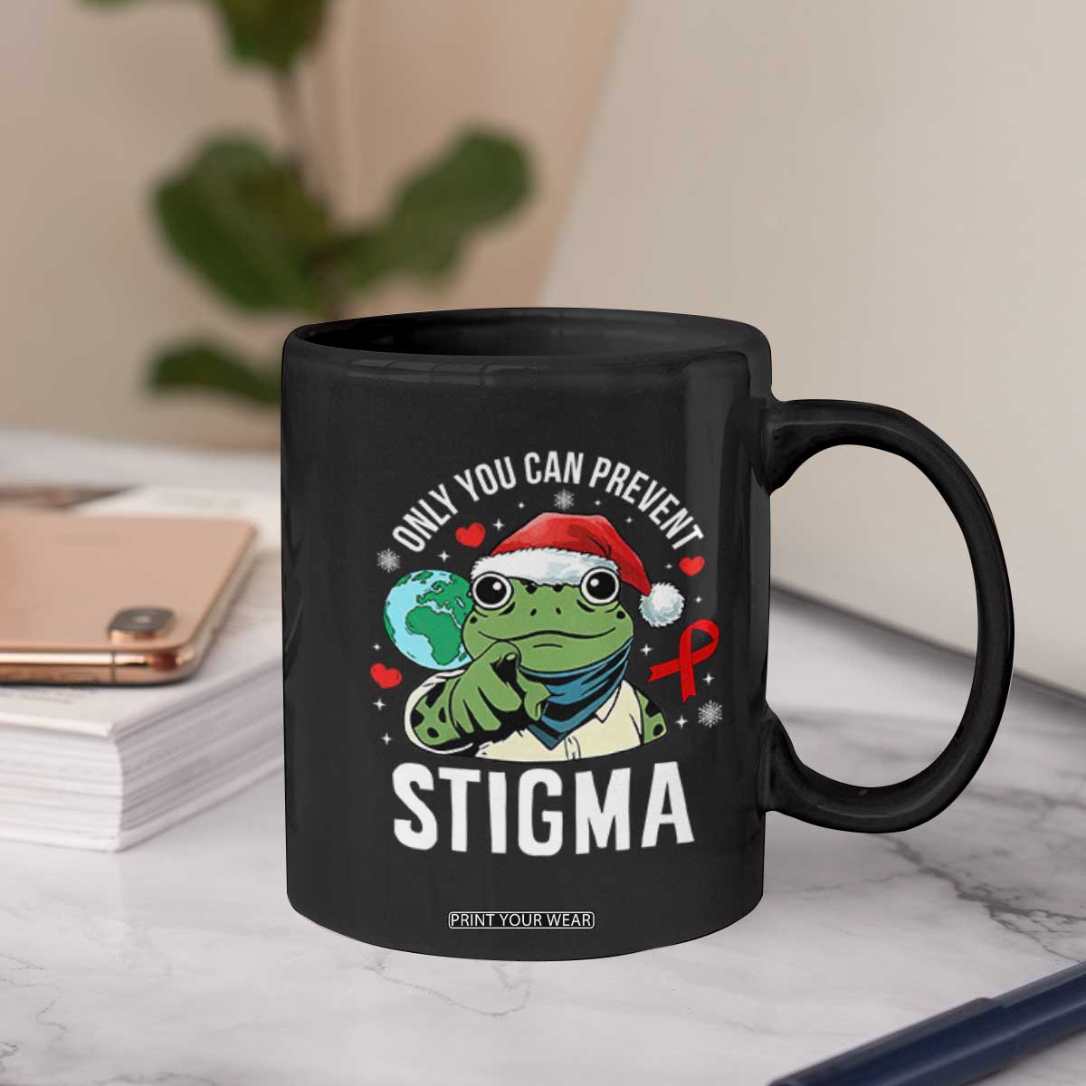Resist Frog AIDS Awareness Christmas Coffee Mug Only You Can Prevent Stigma TS14 Print Your Wear
