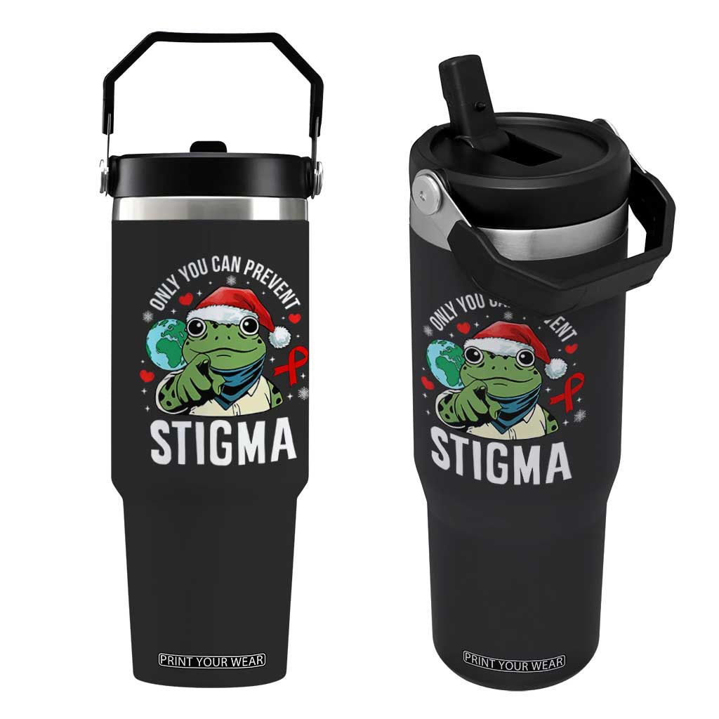 Resist Frog AIDS Awareness Christmas Flip Straw Tumbler Only You Can Prevent Stigma TS14 One Size: 30 oz Black Print Your Wear