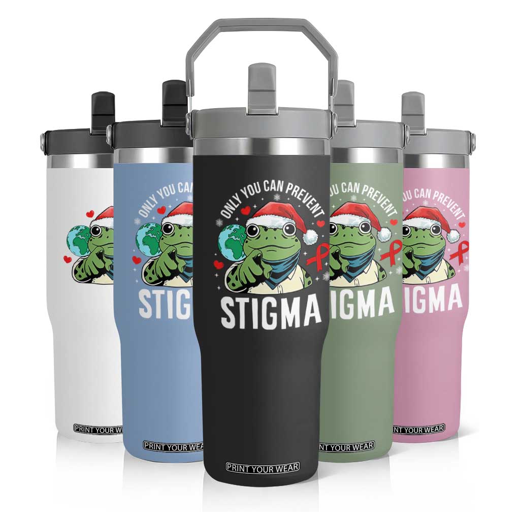 Resist Frog AIDS Awareness Christmas Flip Straw Tumbler Only You Can Prevent Stigma TS14 Print Your Wear