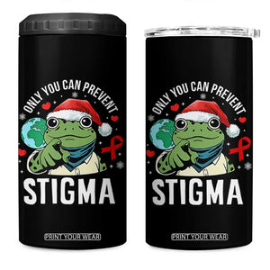 Resist Frog AIDS Awareness Christmas 4 in 1 Can Cooler Tumbler Only You Can Prevent Stigma TS14 One Size: 16 oz Black Print Your Wear