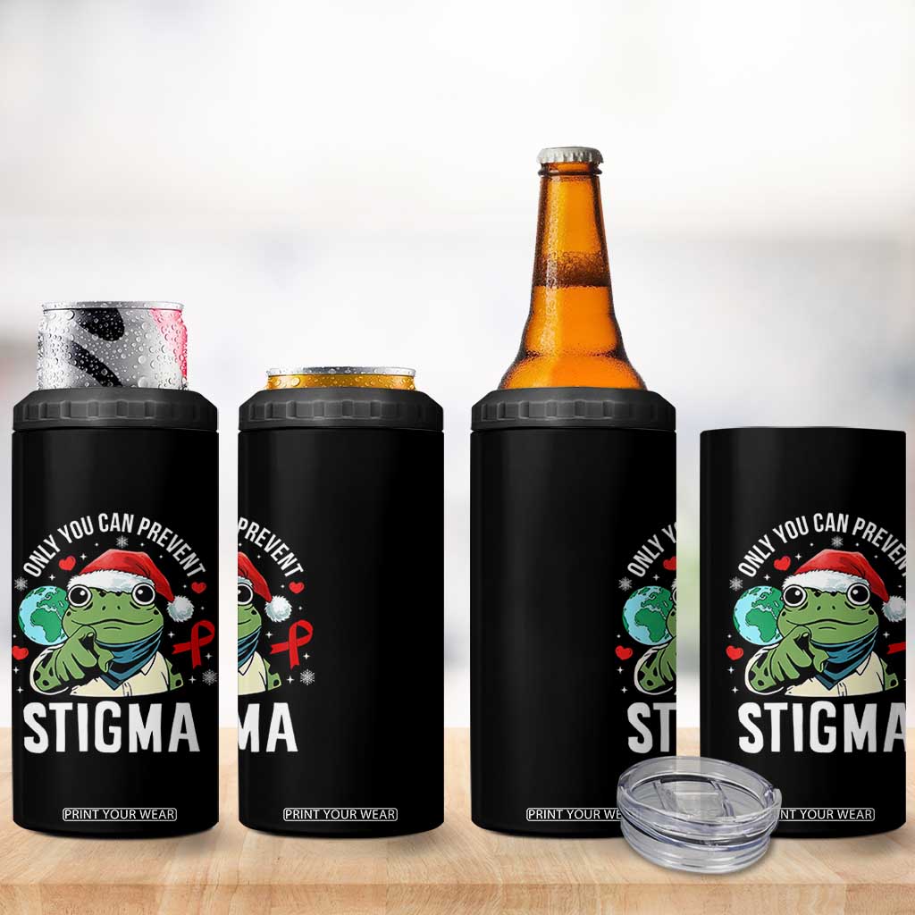 Resist Frog AIDS Awareness Christmas 4 in 1 Can Cooler Tumbler Only You Can Prevent Stigma TS14 Print Your Wear
