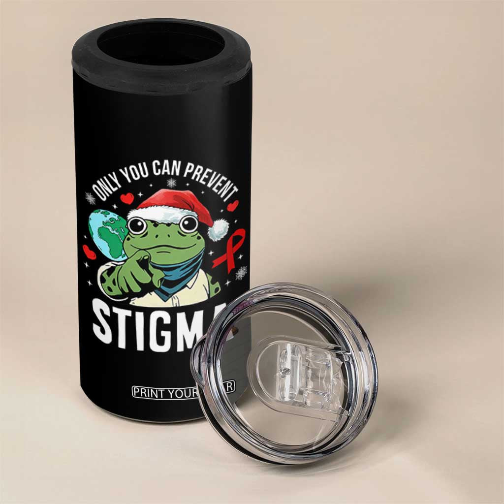 Resist Frog AIDS Awareness Christmas 4 in 1 Can Cooler Tumbler Only You Can Prevent Stigma TS14 Print Your Wear