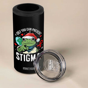 Resist Frog AIDS Awareness Christmas 4 in 1 Can Cooler Tumbler Only You Can Prevent Stigma - Print Your Wear