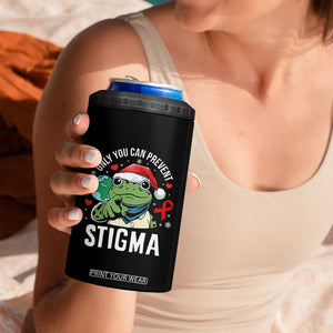 Resist Frog AIDS Awareness Christmas 4 in 1 Can Cooler Tumbler Only You Can Prevent Stigma - Print Your Wear