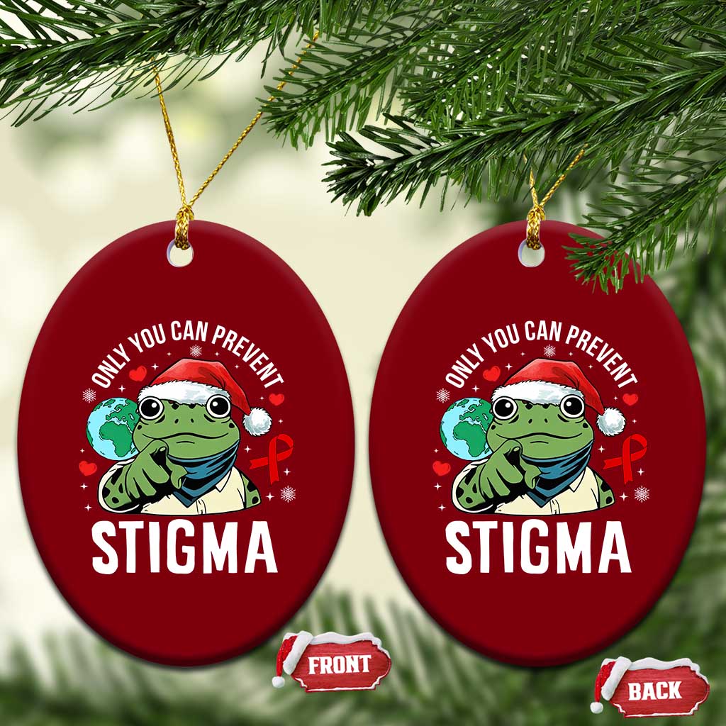 Resist Frog AIDS Awareness Xmas Ceramic Ornament Only You Can Prevent Stigma TS14 Print Your Wear
