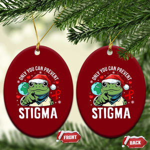 Resist Frog AIDS Awareness Xmas Ceramic Ornament Only You Can Prevent Stigma - Print Your Wear
